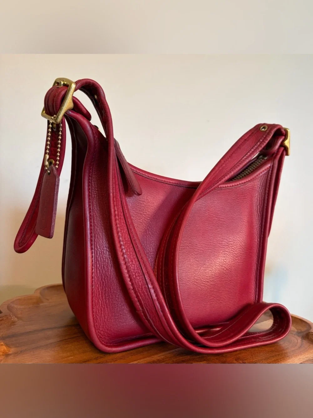 Vintage COACH Red Janice Legacy Zip Red Leather Crossbody 9950 RARE EUC - Picture 3 of 17